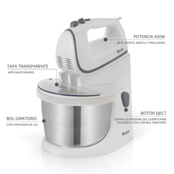 AMASADORA CON BOL ACERO INOX. 400W TM - Image 7