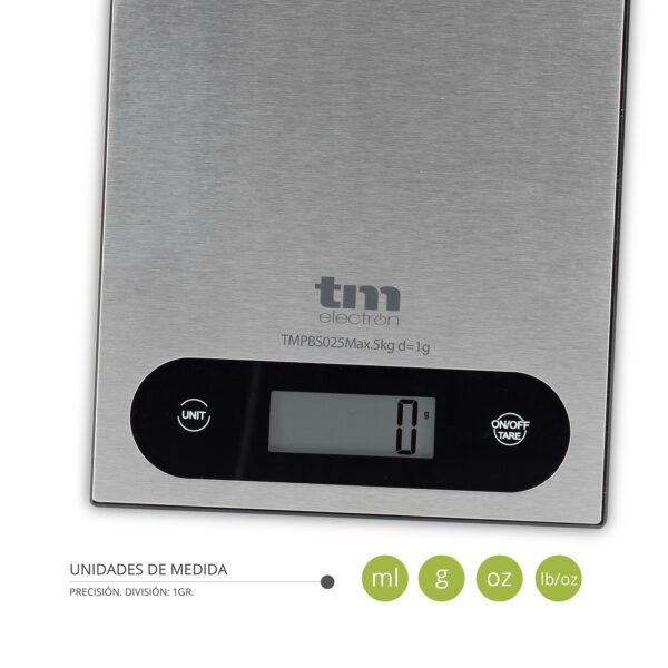 BASCULA DE COCINA 5KG ACERO INOX. TME - Image 5