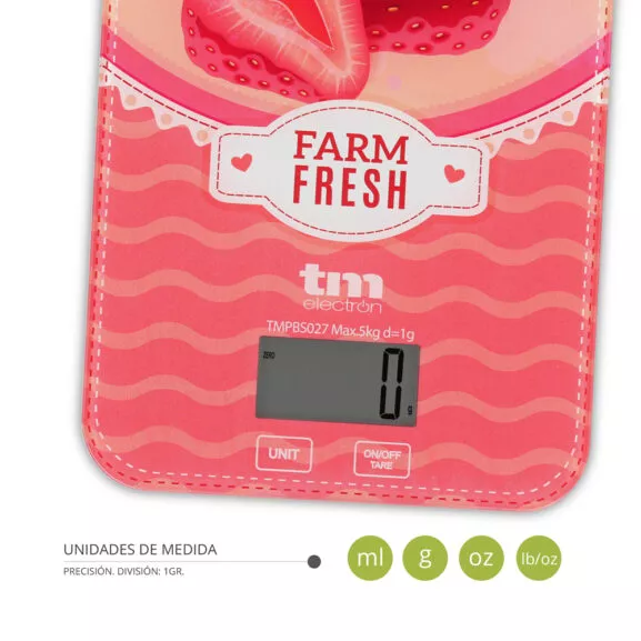 BÁSCULA DE COCINA 5KG MOTIVO FRESA TME - Image 4