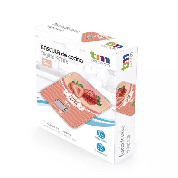 BÁSCULA DE COCINA 5KG MOTIVO FRESA TME - Image 6