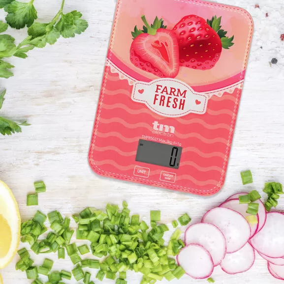 BÁSCULA DE COCINA 5KG MOTIVO FRESA TME - Image 7