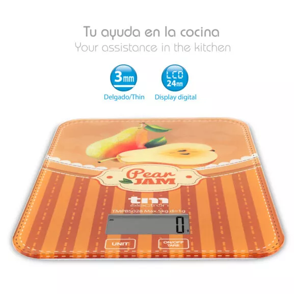 BÁSCULA DE COCINA 5KG MOTIVO PERA TME - Image 3
