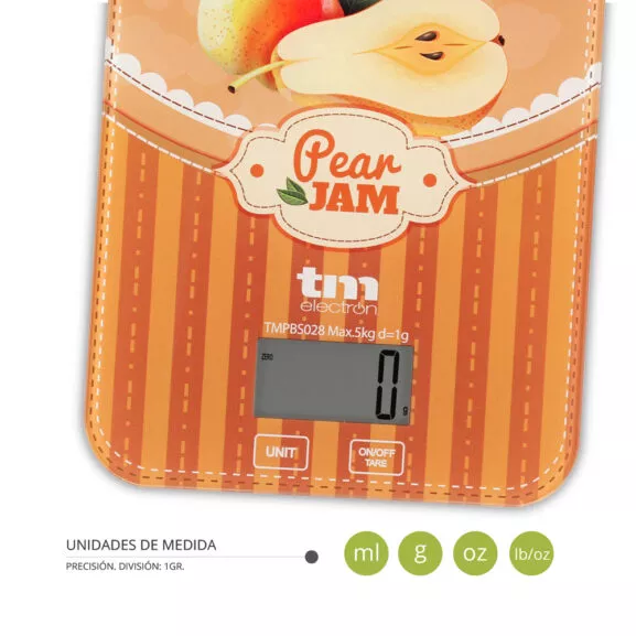 BÁSCULA DE COCINA 5KG MOTIVO PERA TME - Image 4