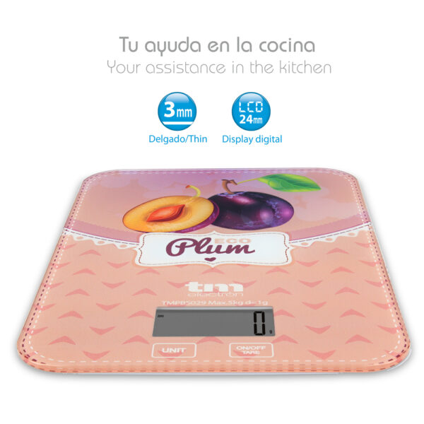 BÁSCULA DE COCINA 5KG MOTIVO CIRUELA TME - Image 3