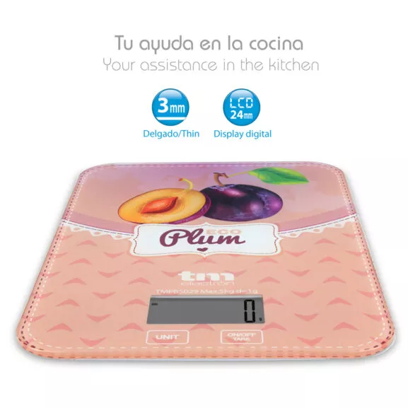 BÁSCULA DE COCINA 5KG MOTIVO CIRUELA TME - Image 3