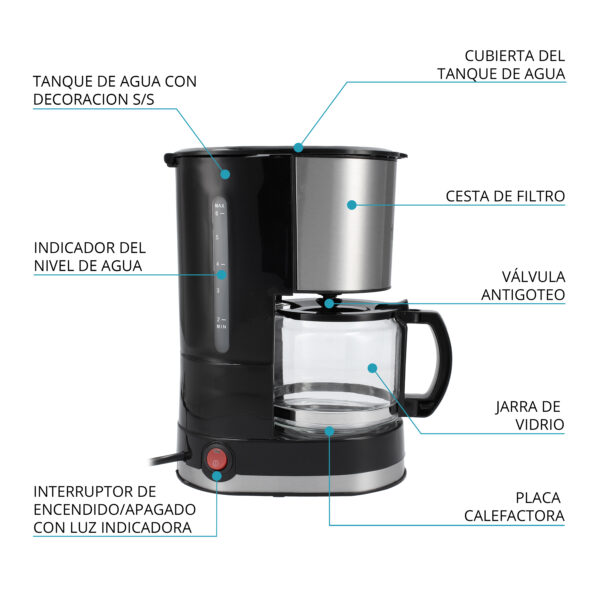 CAFETERA ELÉCTRICA 6 TAZAS TM ELECTRON - Image 2