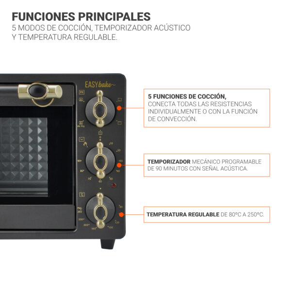 HORNO FREIDORA RETRO ANTRACITA 20 L TME - Image 7
