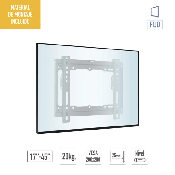 SOPORTE PARED TV 17'' A 45'' FIJO TM - Image 2