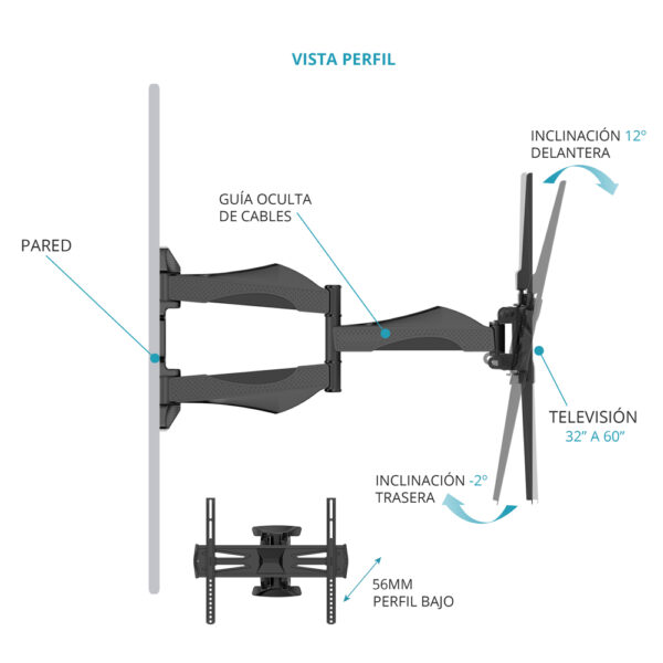 SOPORTE TV PARED ARTICULADO 32 A 65" TME - Image 5