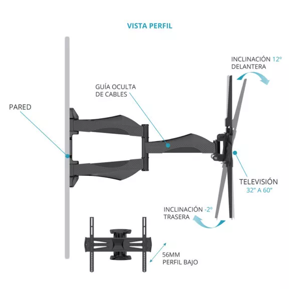 SOPORTE TV PARED ARTICULADO 32 A 65" TME - Image 5