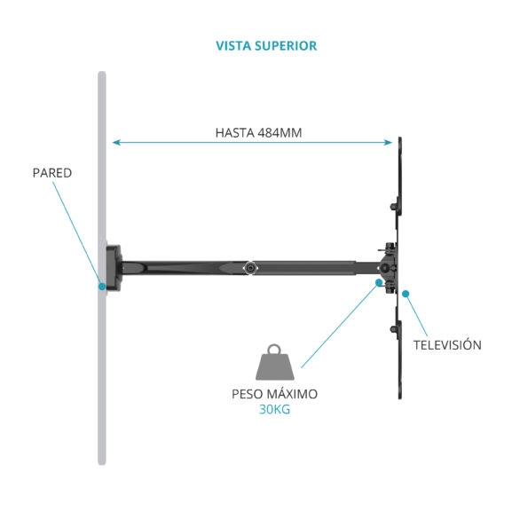 SOPORTE TV PARED ARTICULADO 26 A 55" TME - Image 4