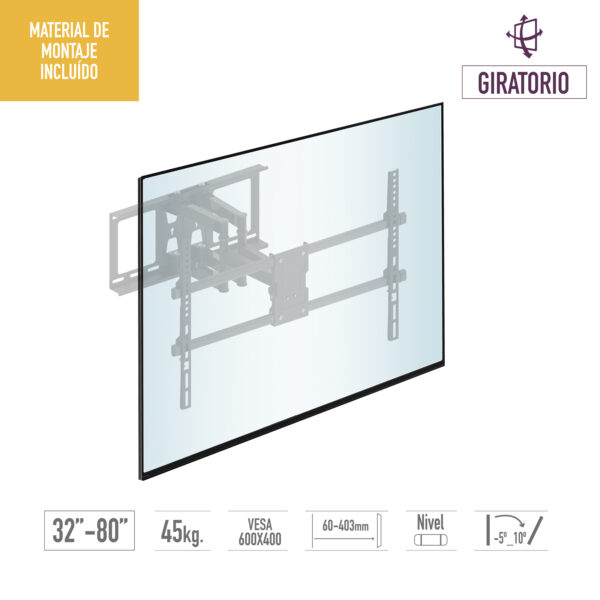 SOPORTE TV PARED ARTICULADO 32 A 80" TME - Image 3