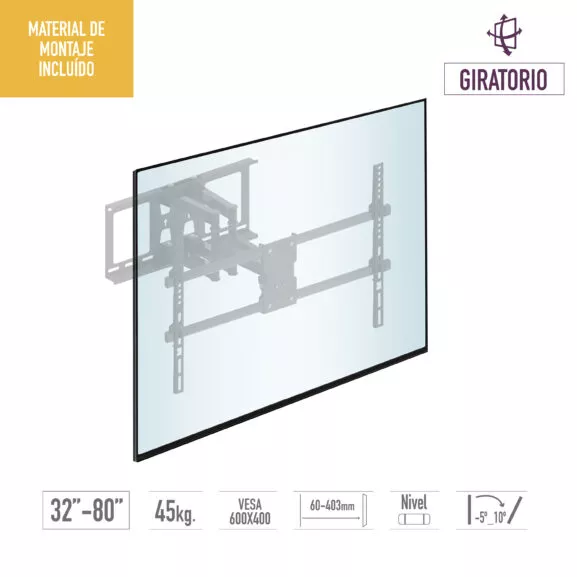 SOPORTE TV PARED ARTICULADO 32 A 80" TME - Image 2