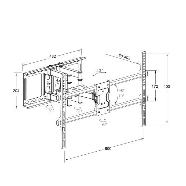 SOPORTE TV PARED ARTICULADO 32 A 80" TME - Image 9