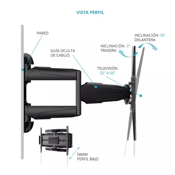 SOPORTE TV PARED ARTICULADO 32 A 75" TME - Image 5