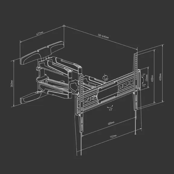 SOPORTE TV PARED ARTICULADO 32 A 75" TME - Image 6