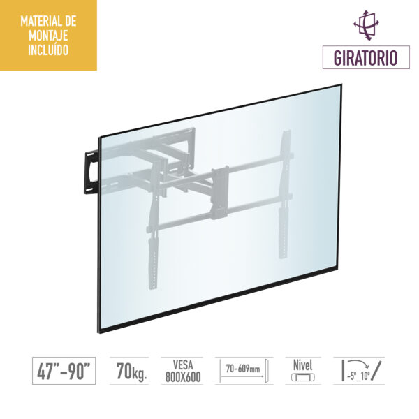 SOPORTE TV PARED ARTICULADO 47 A 90" TME - Image 3