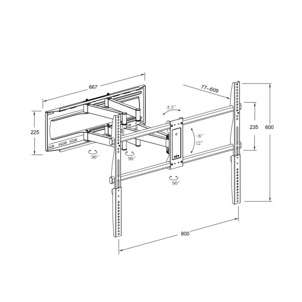 SOPORTE TV PARED ARTICULADO 47 A 90" TME - Image 8