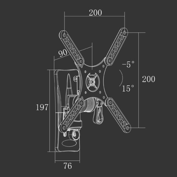 SOPORTE TV 10'' A 45'' 90MM A PARED TME - Image 5
