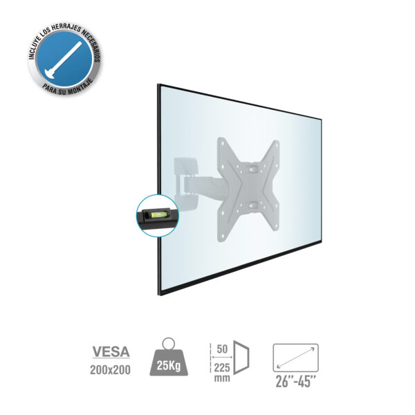 SOPORTE TV PARED ARTICULADO 26 A 45" TME - Image 2