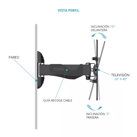 SOPORTE TV PARED ARTICULADO 26 A 45" TME - Image 5
