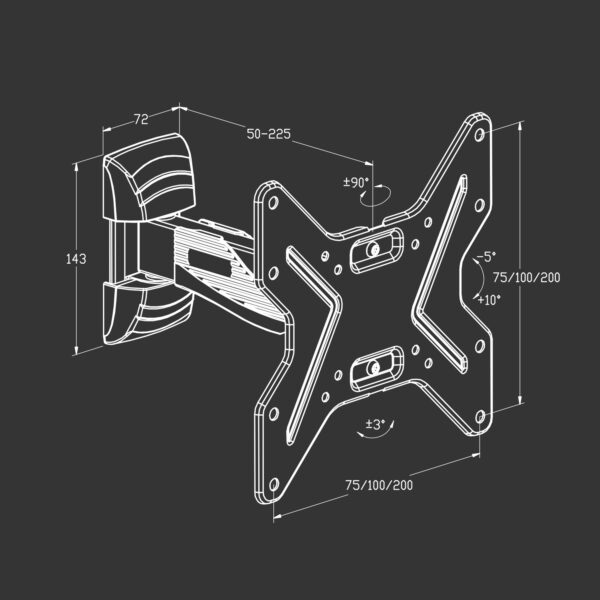 SOPORTE TV PARED ARTICULADO 26 A 45" TME - Image 7