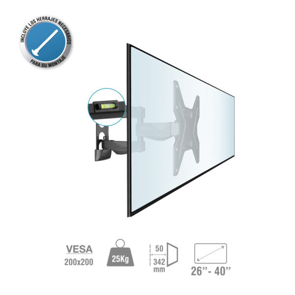 SOPORTE TV PARED ARTICULADO 26 A 45" TME - Image 3