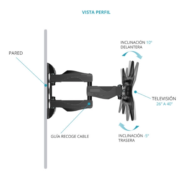 SOPORTE TV PARED ARTICULADO 26 A 45" TME - Image 5