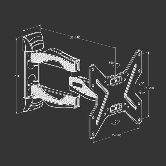 SOPORTE TV PARED ARTICULADO 26 A 45" TME - Image 7