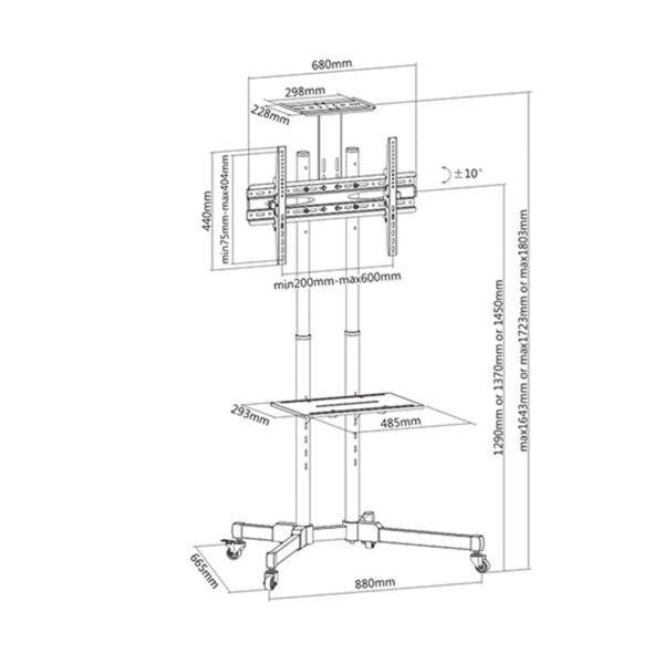 SOPORTE TV SUELO 37" A 70" 50KG TME - Image 4