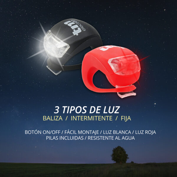 BLISTER 2UD. LUZ FRONTAL Y TRASERA BICI - Image 3