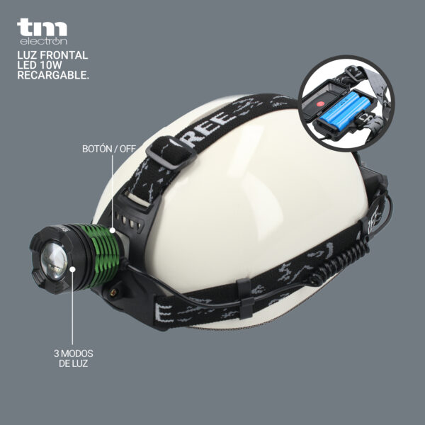 LINTERNA FRONTAL REC. CON ZOOM 10W TME - Image 2