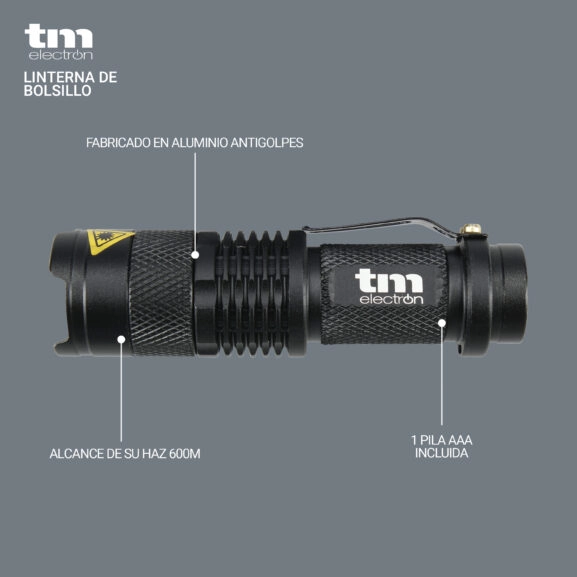 LINTERNA LED 3W BOLSILLO METÁLICA TME - Image 2