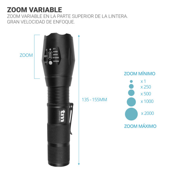 LINTERNA LED 10W ZOOM ALTA CALIDAD TME - Image 6