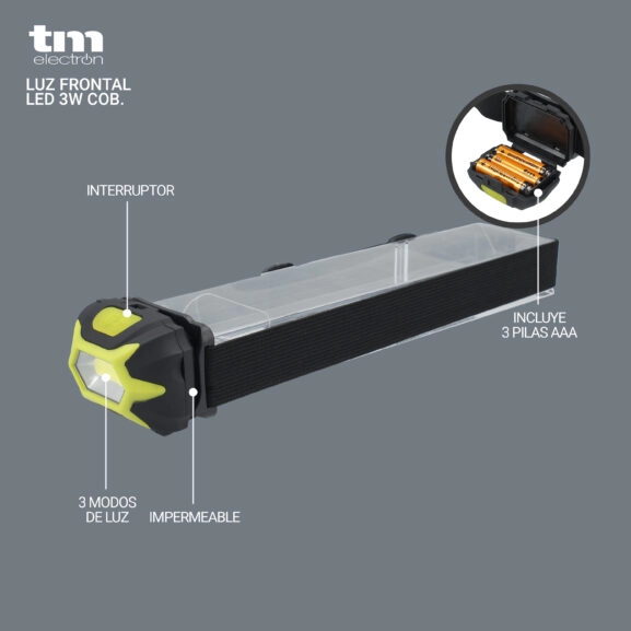 LINTERNA FRONTAL LED 3W COB TM ELECTRON - Image 3