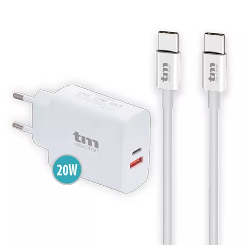 CARGADOR PD 20W MAS CABLE USB C A USB C