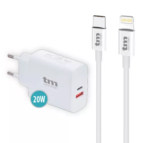 CARGADOR PD 20W CABLE USB C A LIGHTNING