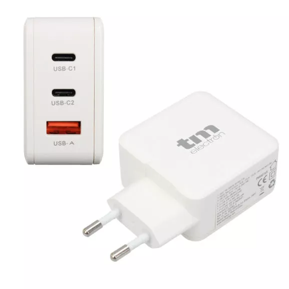CARGADOR USB A + 2 TIPO C GAN 65W TME - Image 2