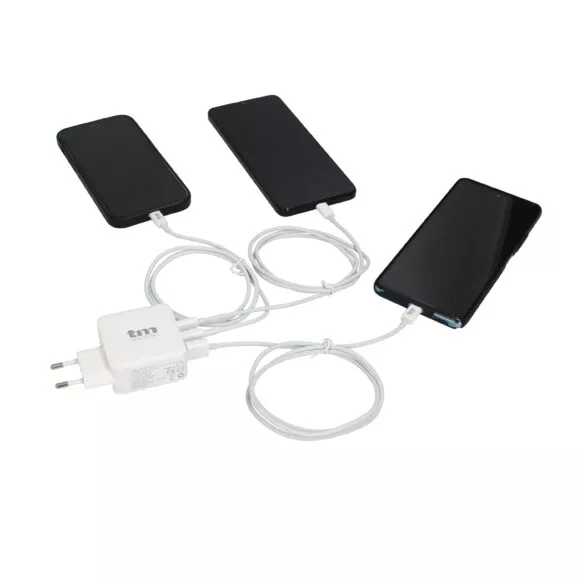 CARGADOR USB A + 2 TIPO C GAN 65W TME - Image 3