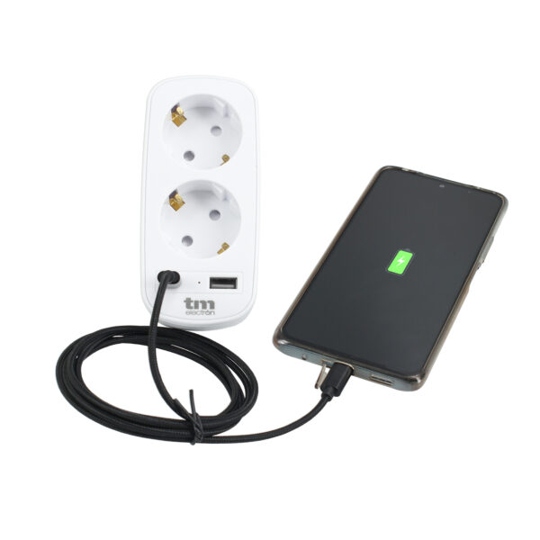 CARGADOR 2 SCHUKO MAS USB A+C 3.1A TME - Image 3