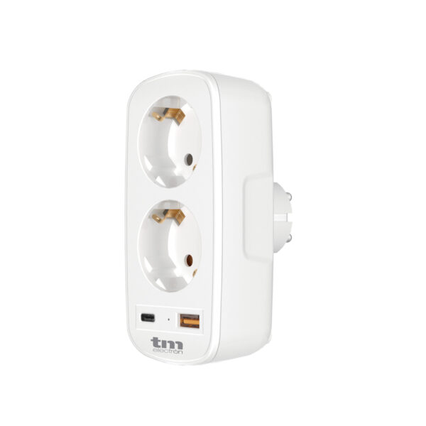 CARGADOR 2 SCHUKO MAS USB A+C PD 20W TME - Image 2