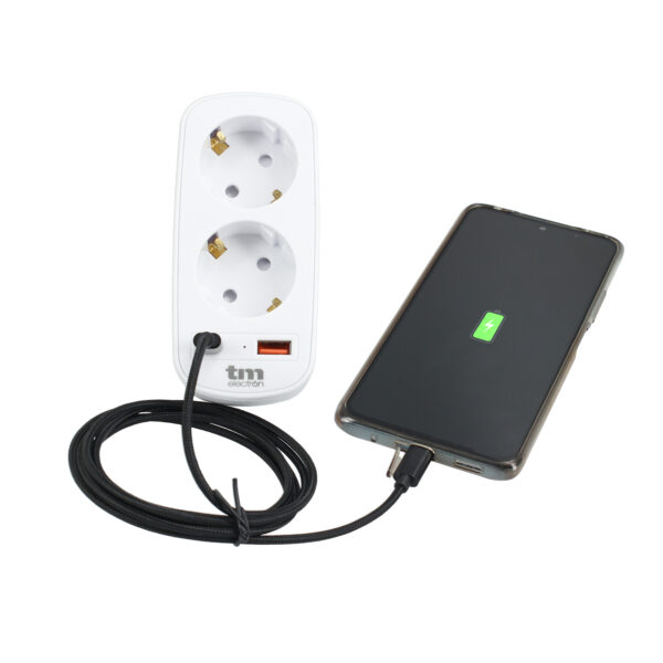 CARGADOR 2 SCHUKO MAS USB A+C PD 20W TME - Image 3