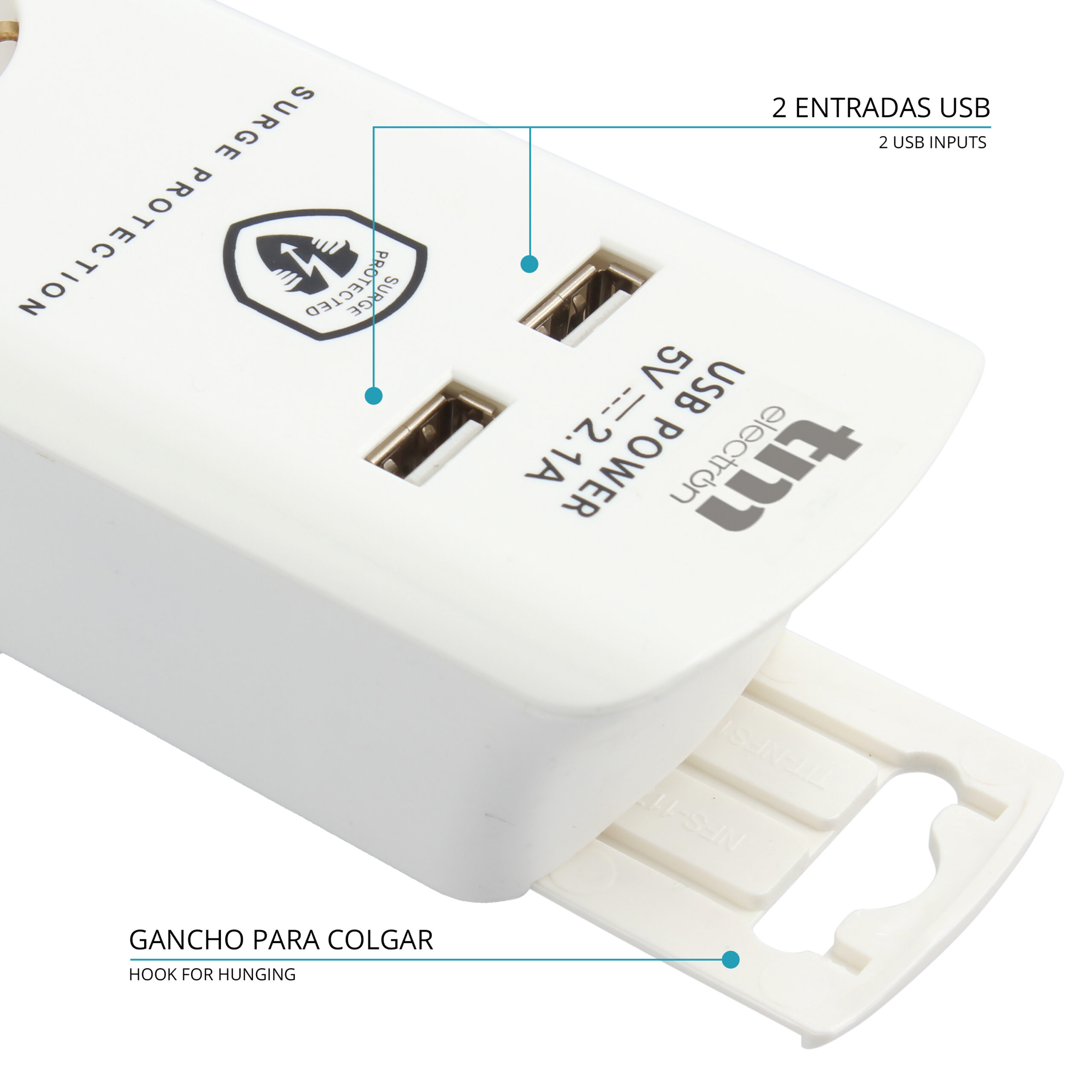BASE MÚLTIPLE 6 TOMAS CON 2 USB TME - Image 3