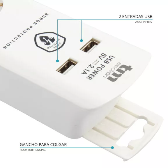 BASE MÚLTIPLE 6 TOMAS CON 2 USB TME - Image 3