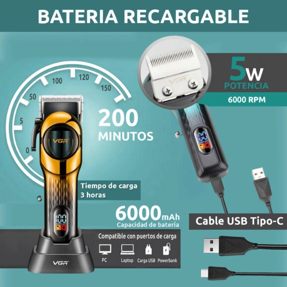 CORTAPELOS INALÁMBRICO LED VGR - Image 4