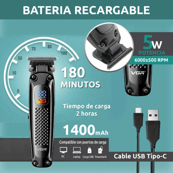 CORTAPELOS INALÁMBRICO LED VGR - Image 3