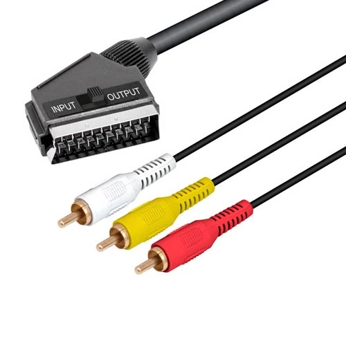 CONEXIÓN EURO A 3 RCA M CONMUTADOR 2M