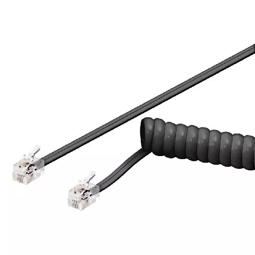 MODULAR ESPIRAL RJ10 M-M 4V/4C NEGRO 2M