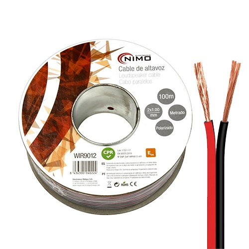 CABLE ALTAVOZ 2X1,00MM 100M ROJO/NEGRO