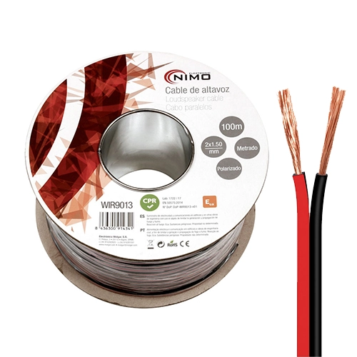 CABLE ALTAVOZ 2X1,50MM 100M ROJO/NEGRO